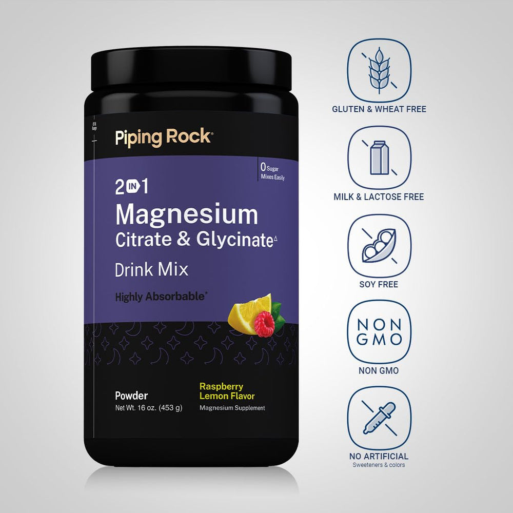 Piping Rock scoop with measured powder showing 325 mg per serving benefit