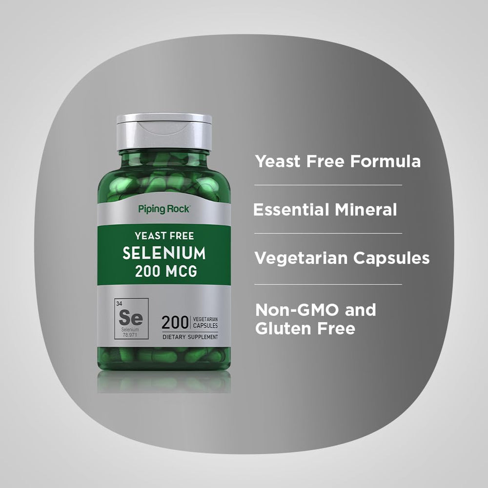 Piping Rock open bottle revealing capsules for long-lasting 200 count supply