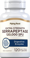 Piping Rock Serrapeptase 120000 SPU bottle and label
