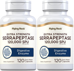 Piping Rock Serrapeptase 120000 SPU bottle with 120 capsules