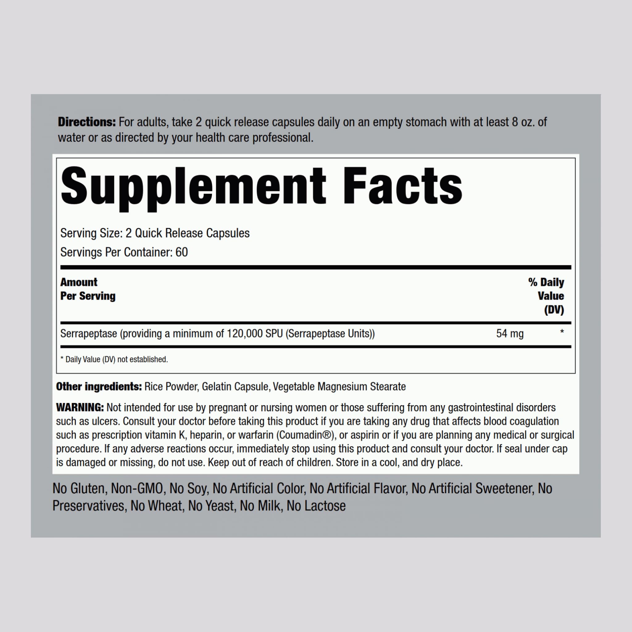 Close-up of Serrapeptase capsules inside bottle
