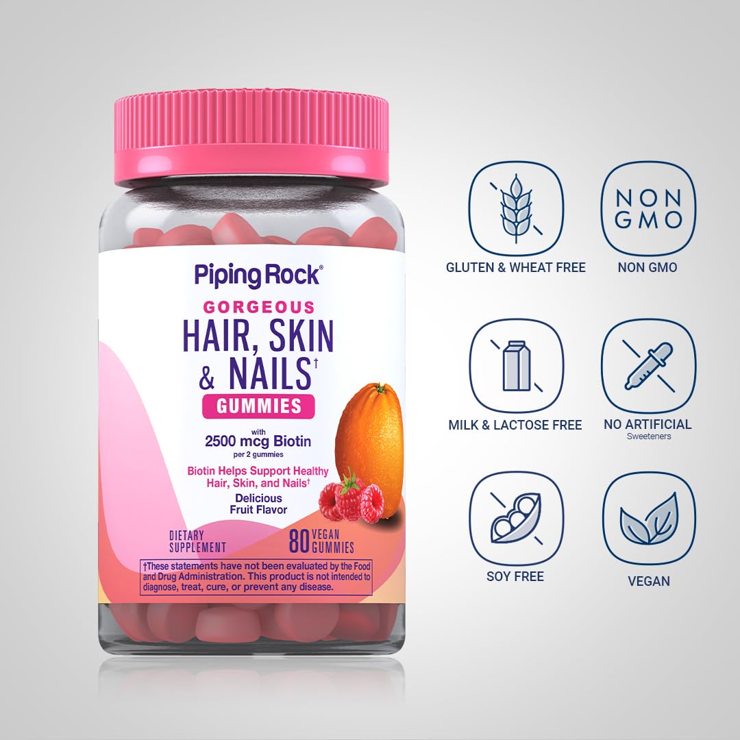 Piping Rock single gummy on spoon representing serving size and easy daily use