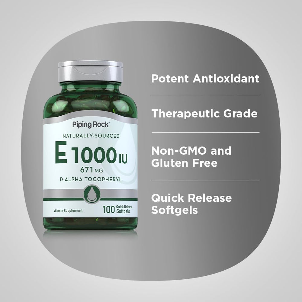 Piping Rock softgels held in hand, demonstrates compact size and portability