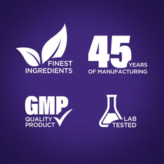 Piping Rock back label with ingredients and laboratory-tested claim benefit