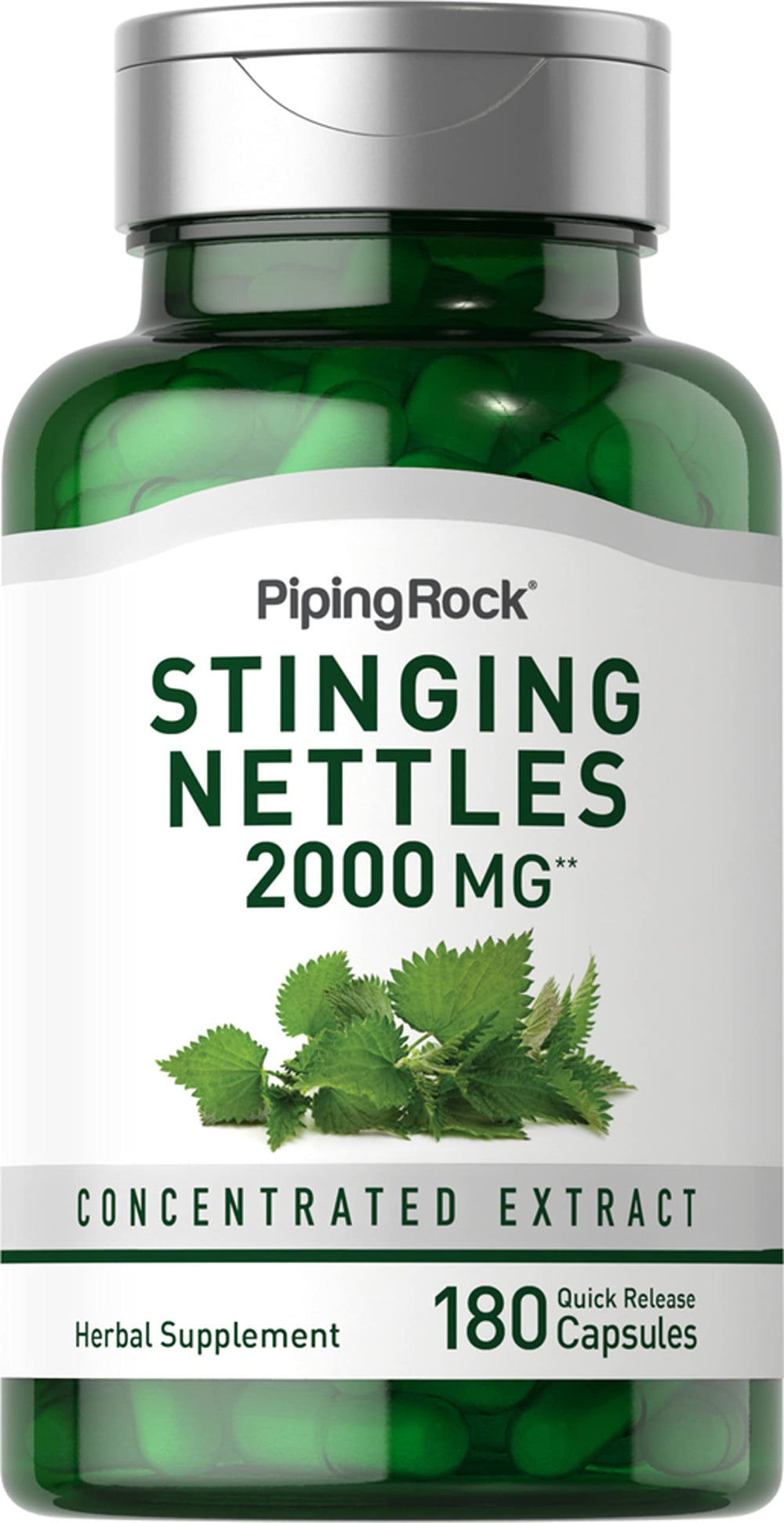 Piping Rock front bottle view showing 180 capsules and clear labeling for convenience