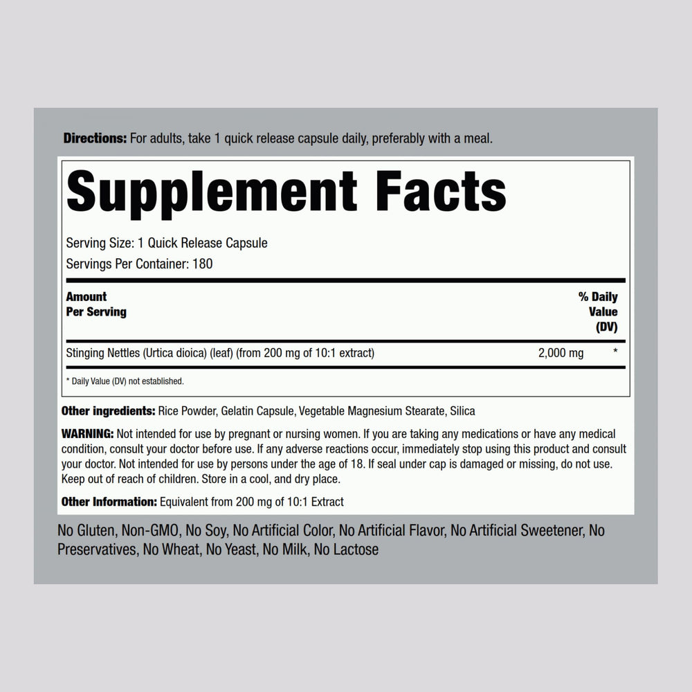 Piping Rock open bottle with capsules spilling out demonstrating easy daily dosing