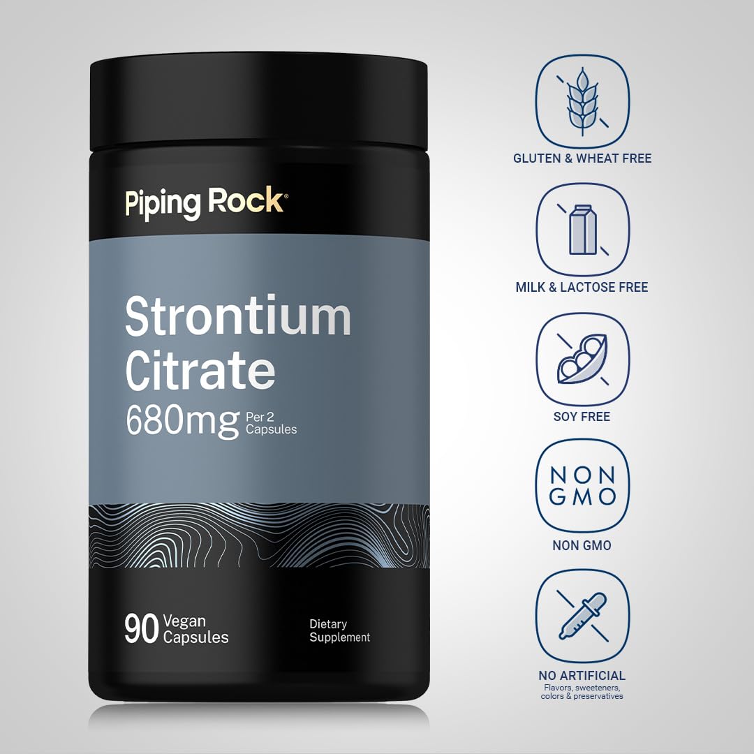 Piping Rock bottle open with capsules visible, easy daily access shown