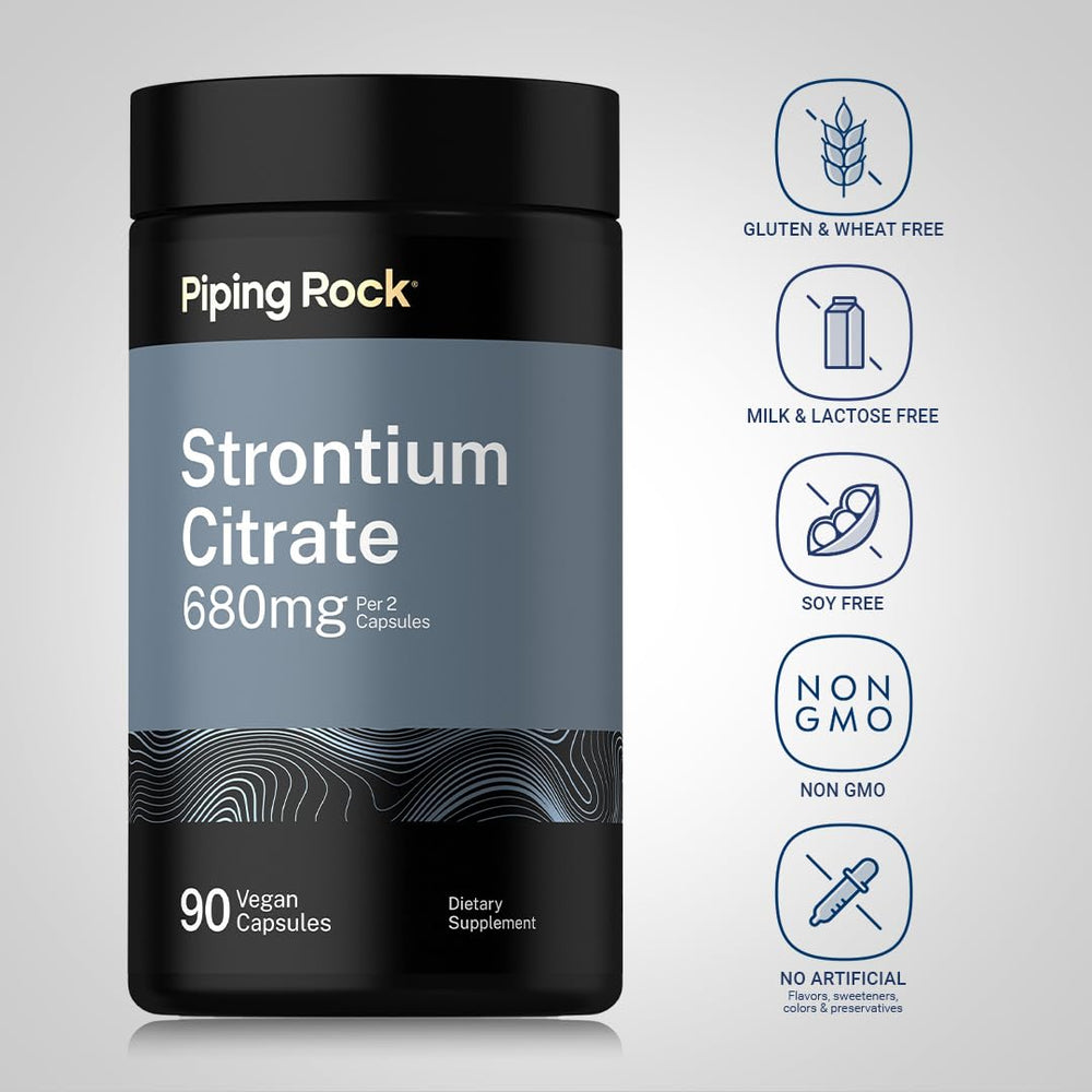 Piping Rock bottle open with capsules visible, easy daily access shown