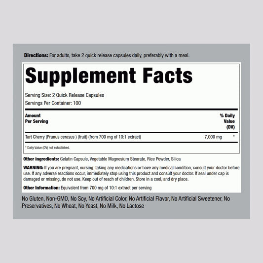 Close-up of Tart Cherry Extract capsules in blister pack
