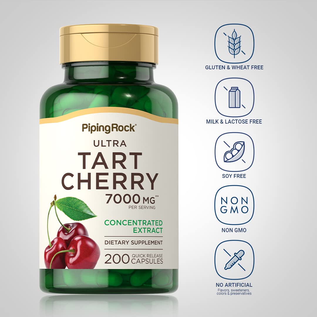 Front view of Tart Cherry Extract bottle showing 7000 mg per serving