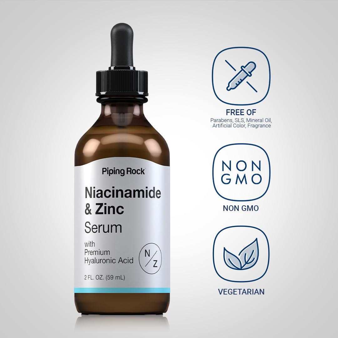 Piping Rock close-up of serum texture highlighting lightweight hydration benefit
