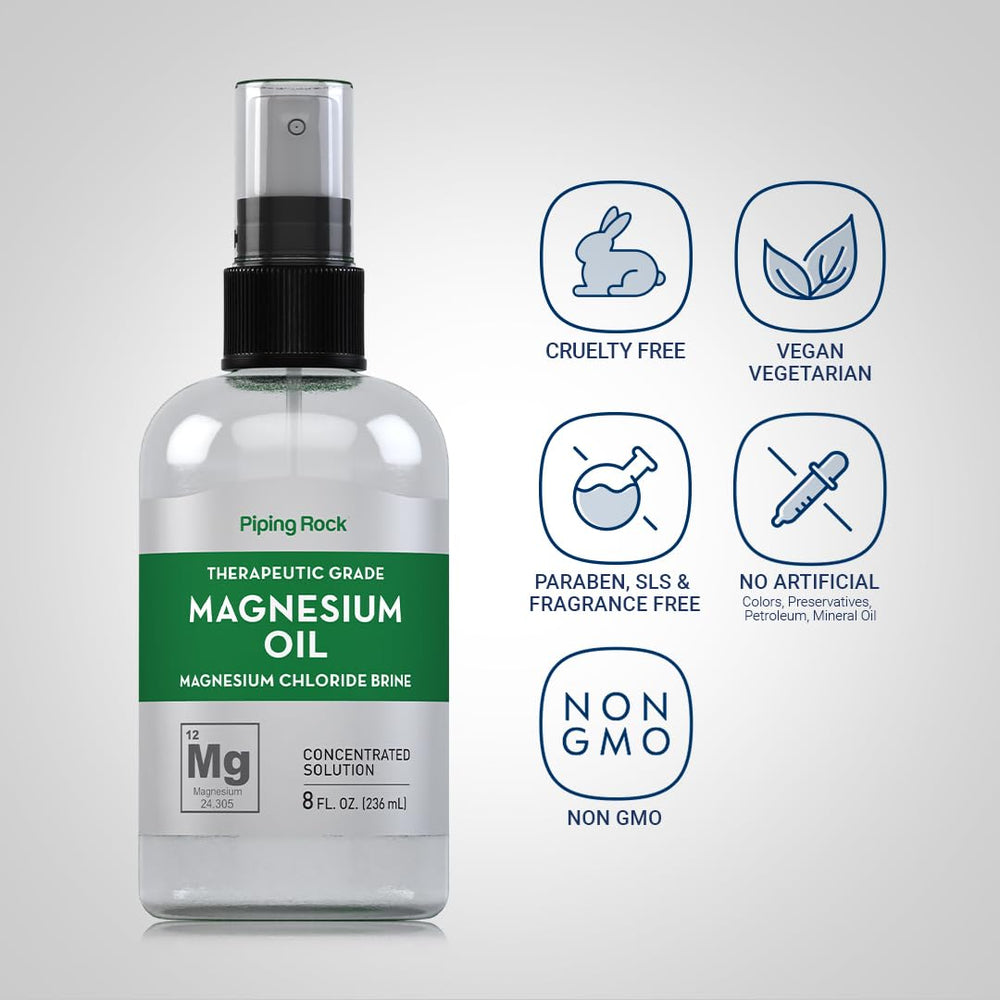 Piping Rock magnesium droplets on skin texture highlighting absorption and ease of use