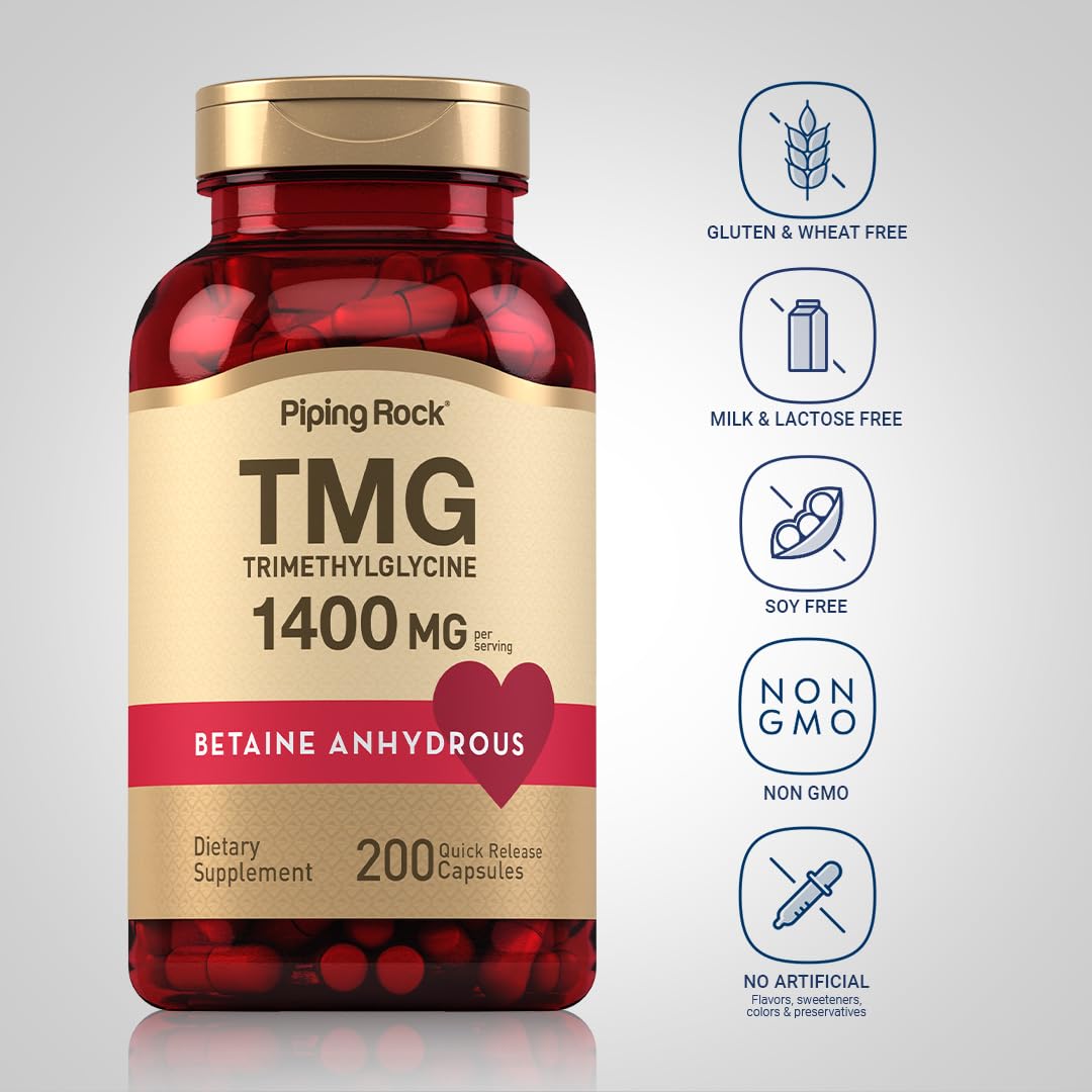 Piping Rock capsules poured beside a measuring spoon illustrating serving size convenience