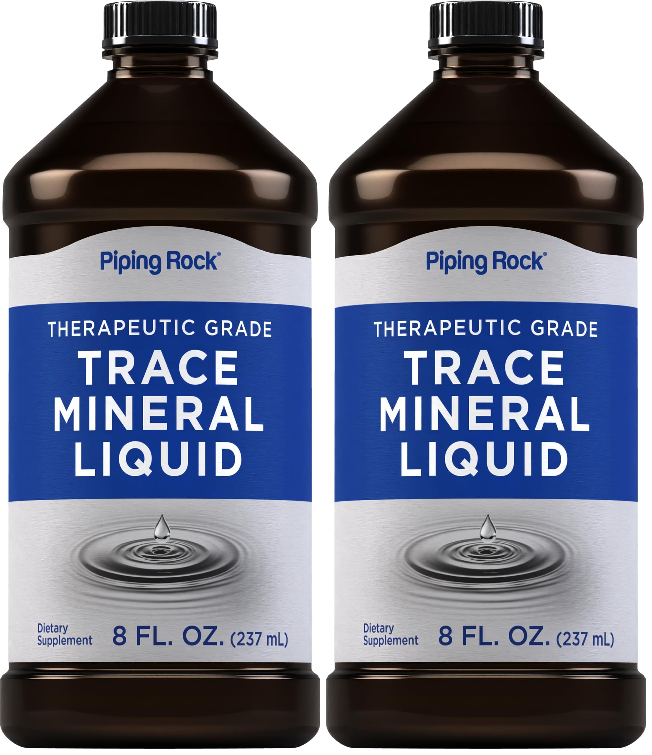 Front view of Piping Rock Trace Mineral Liquid 8 oz bottle (Pack of 2)