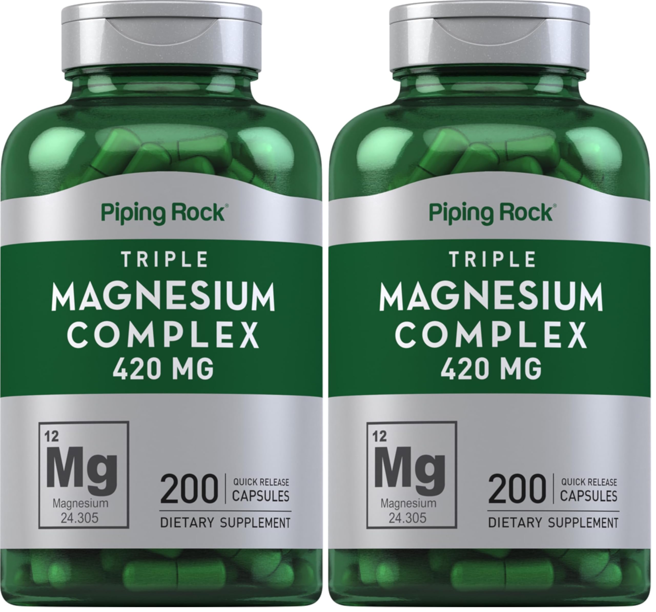 Piping Rock Triple Magnesium Complex 420 mg, 200 capsules bottle