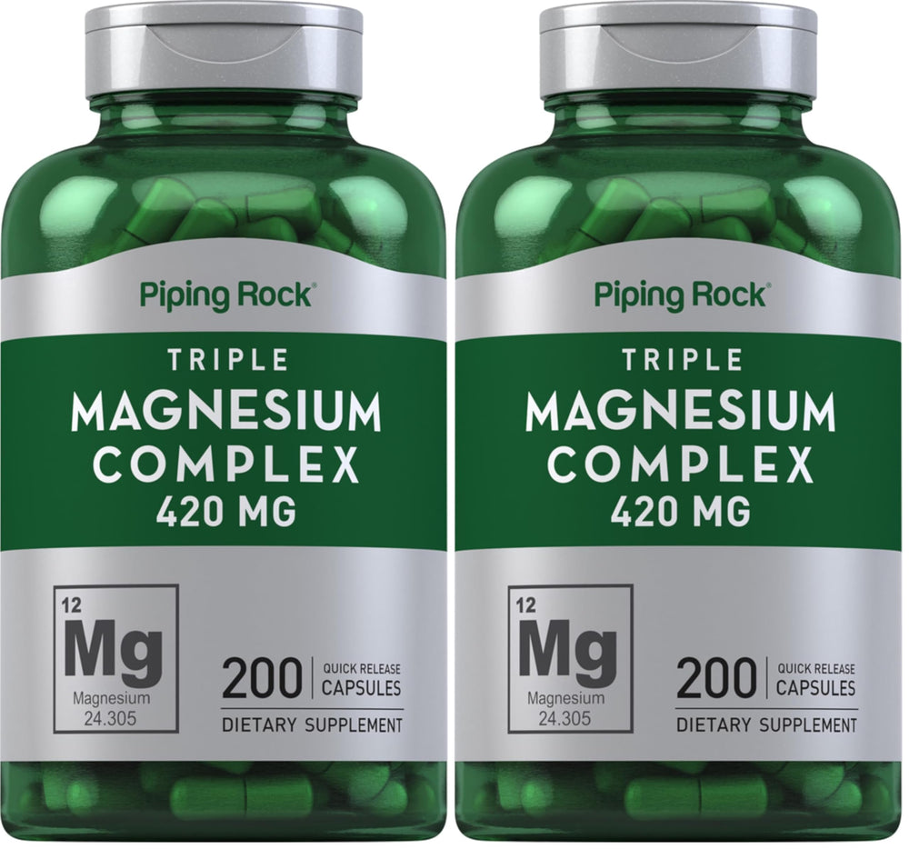Piping Rock Triple Magnesium Complex 420 mg, 200 capsules bottle