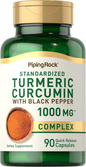 Piping Rock Turmeric Curcumin 1000mg with Black Pepper bottle