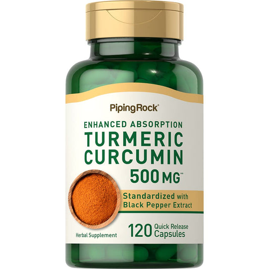 Piping Rock Turmeric Curcumin 500mg bottle - main product image