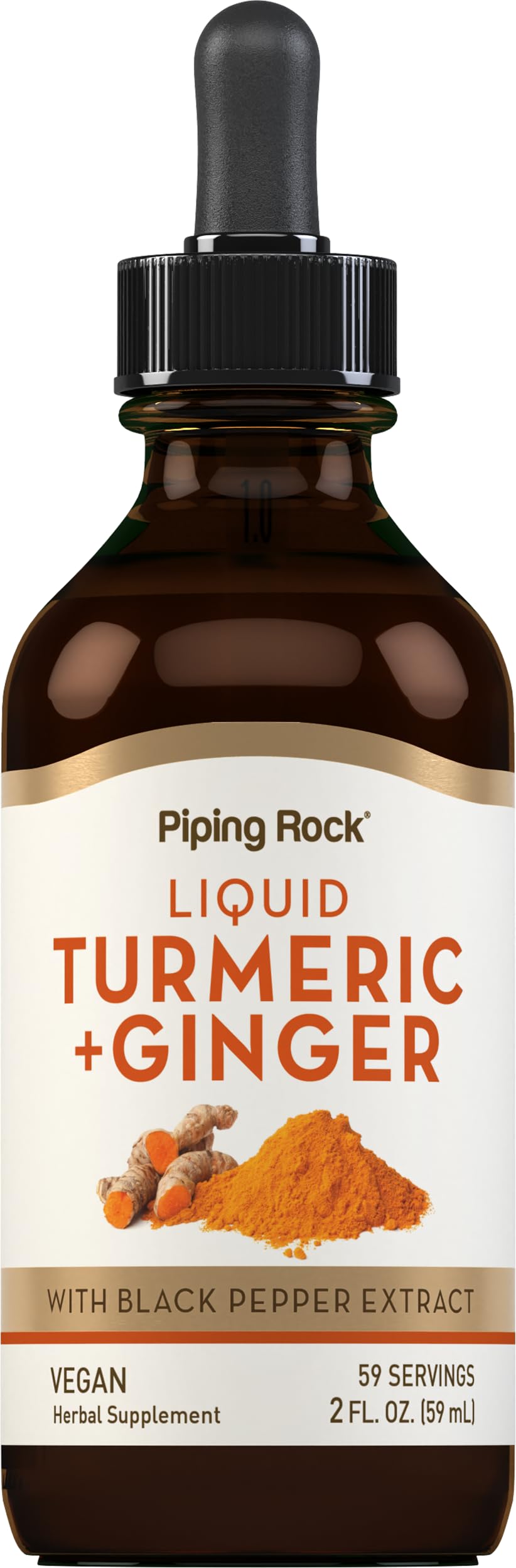 Piping Rock front bottle view showing label and clear dropper for easy use