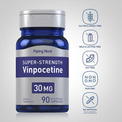 Piping Rock open bottle with capsules visible to show pill count and airtight seal benefit