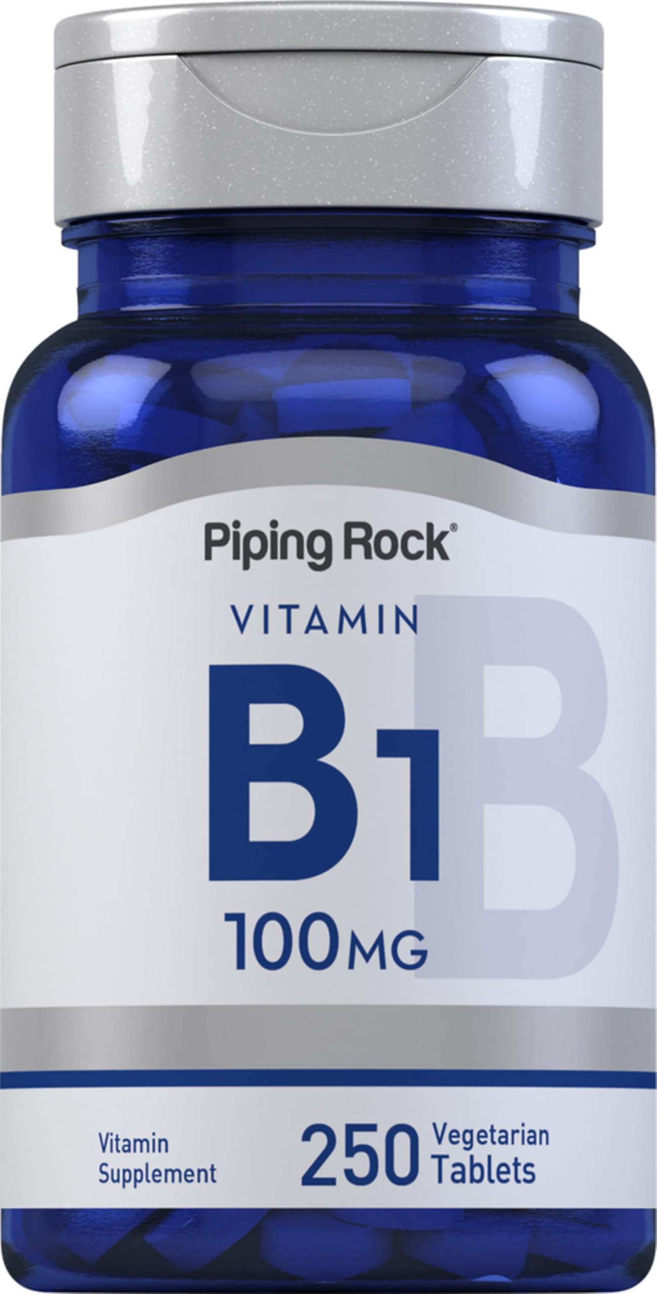 Piping Rock front bottle view showing label and tablet count, clear product information benefit