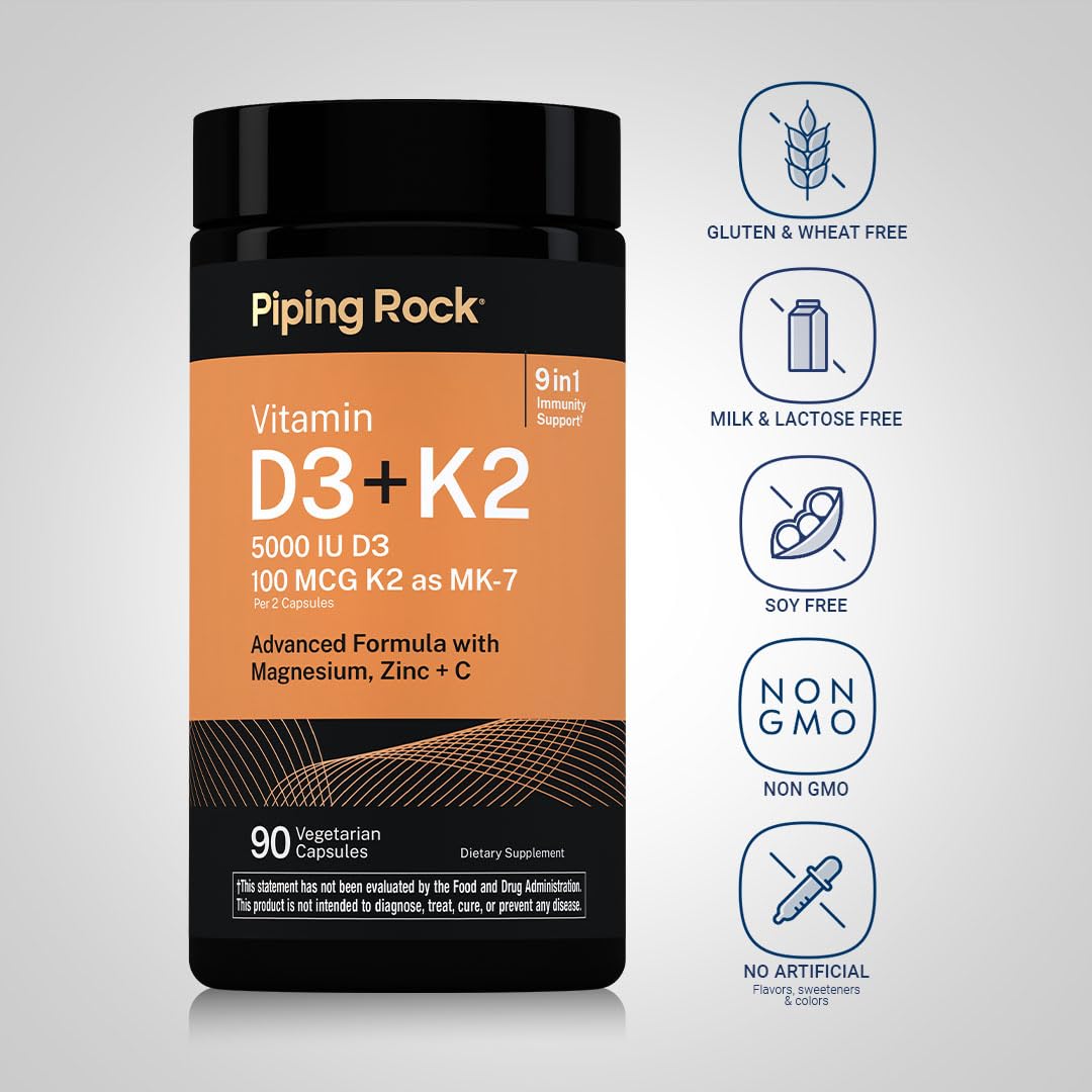 Piping Rock open bottle with capsules showing easy daily dosing