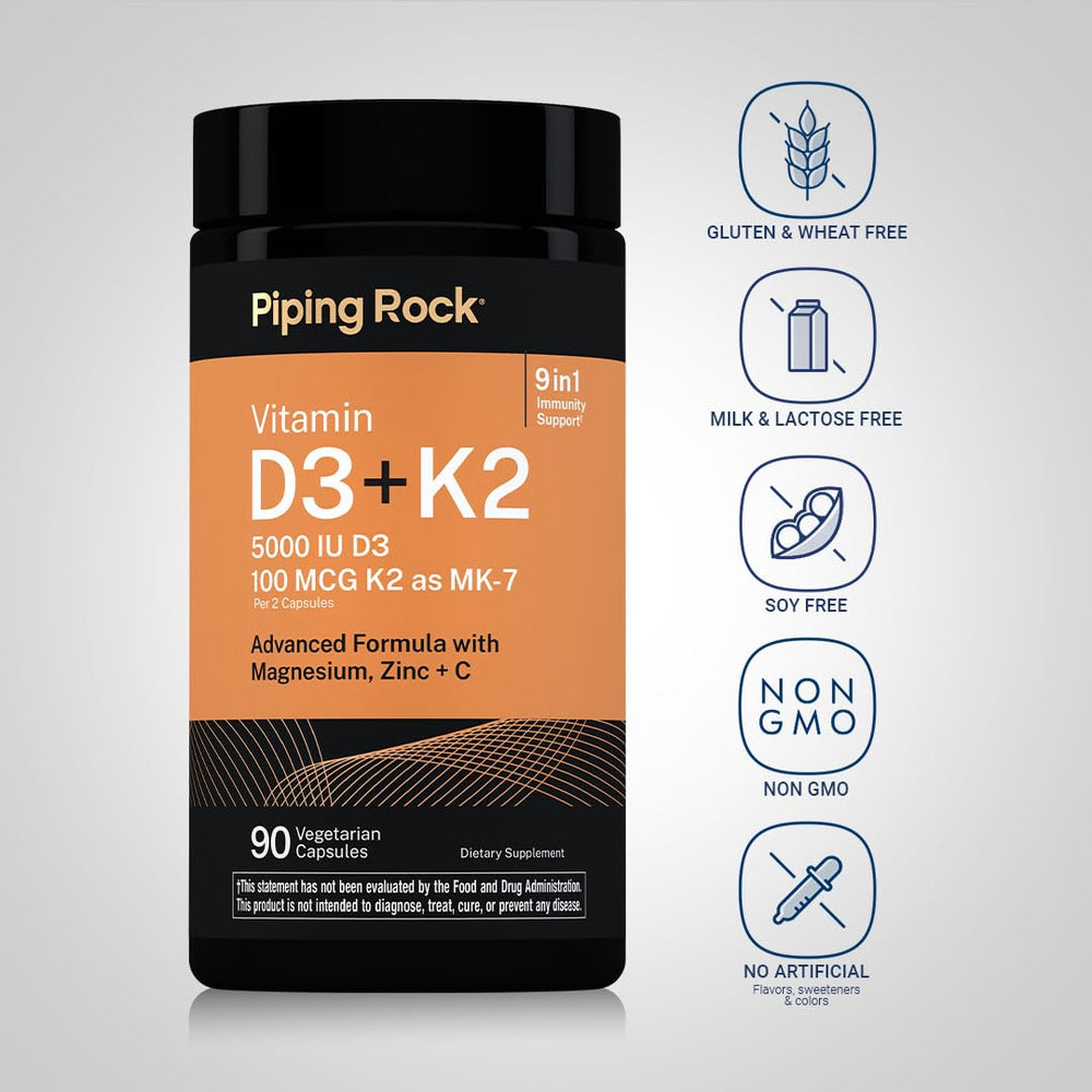 Piping Rock open bottle with capsules showing easy daily dosing
