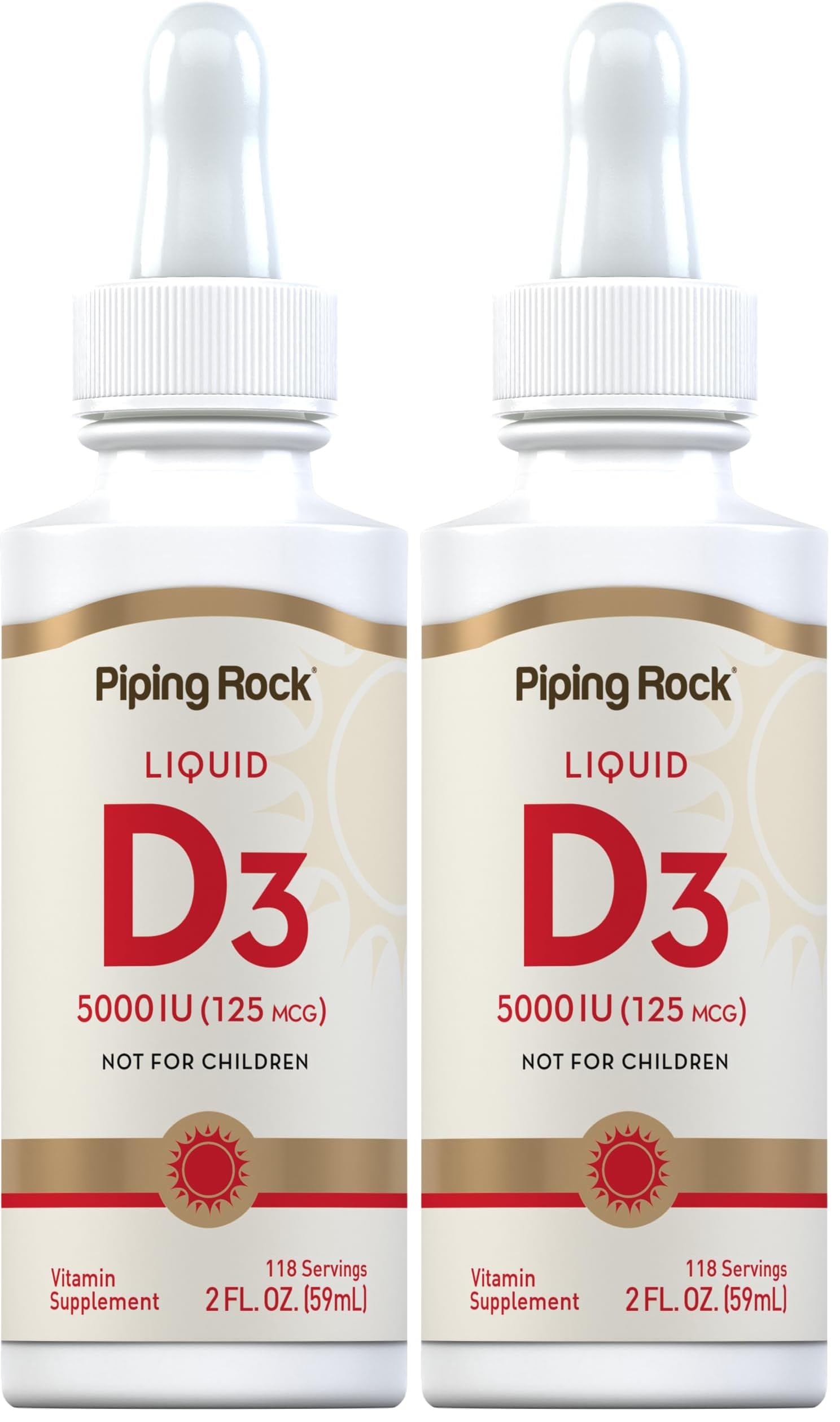 Piping Rock Vitamin D3 Liquid 5000 IU 2 oz bottle