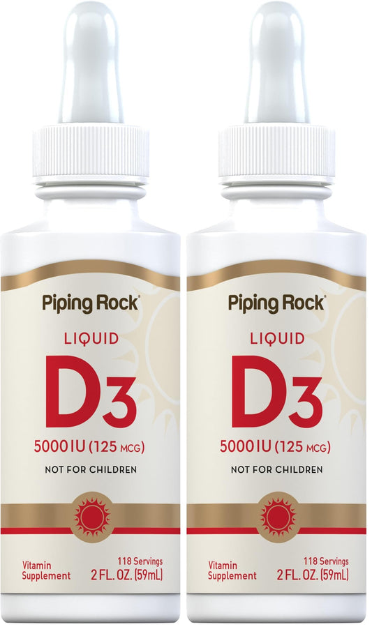 Piping Rock Vitamin D3 Liquid 5000 IU 2 oz bottle