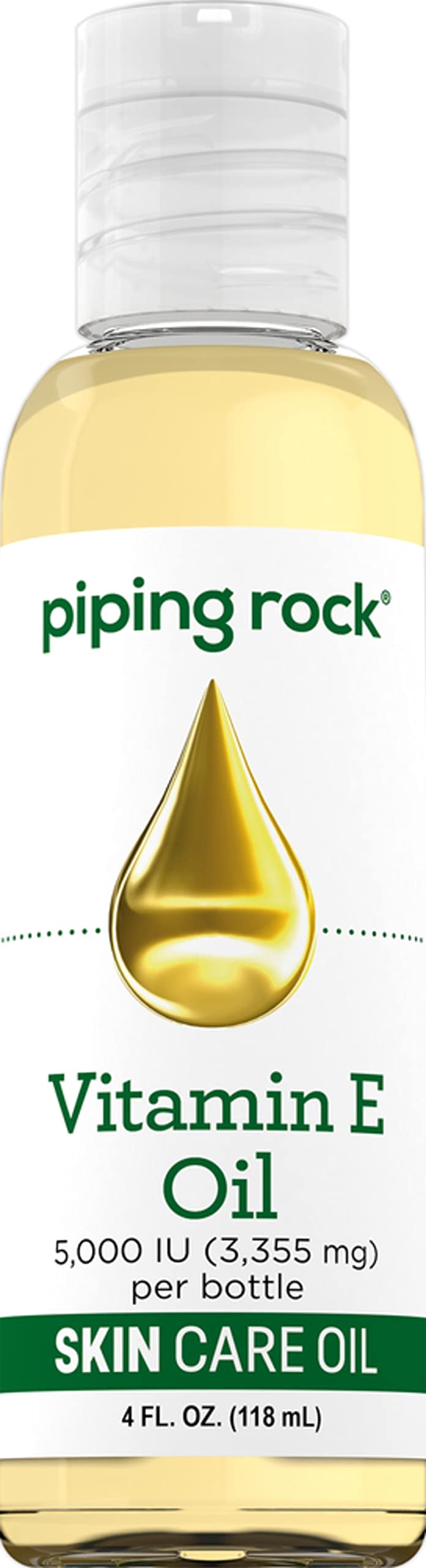 Piping Rock front bottle view showing clear label and compact bottle, improving shelf visibility
