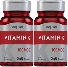 Hero image: Piping Rock Vitamin K 100 mcg 240 tablets Pack of 2