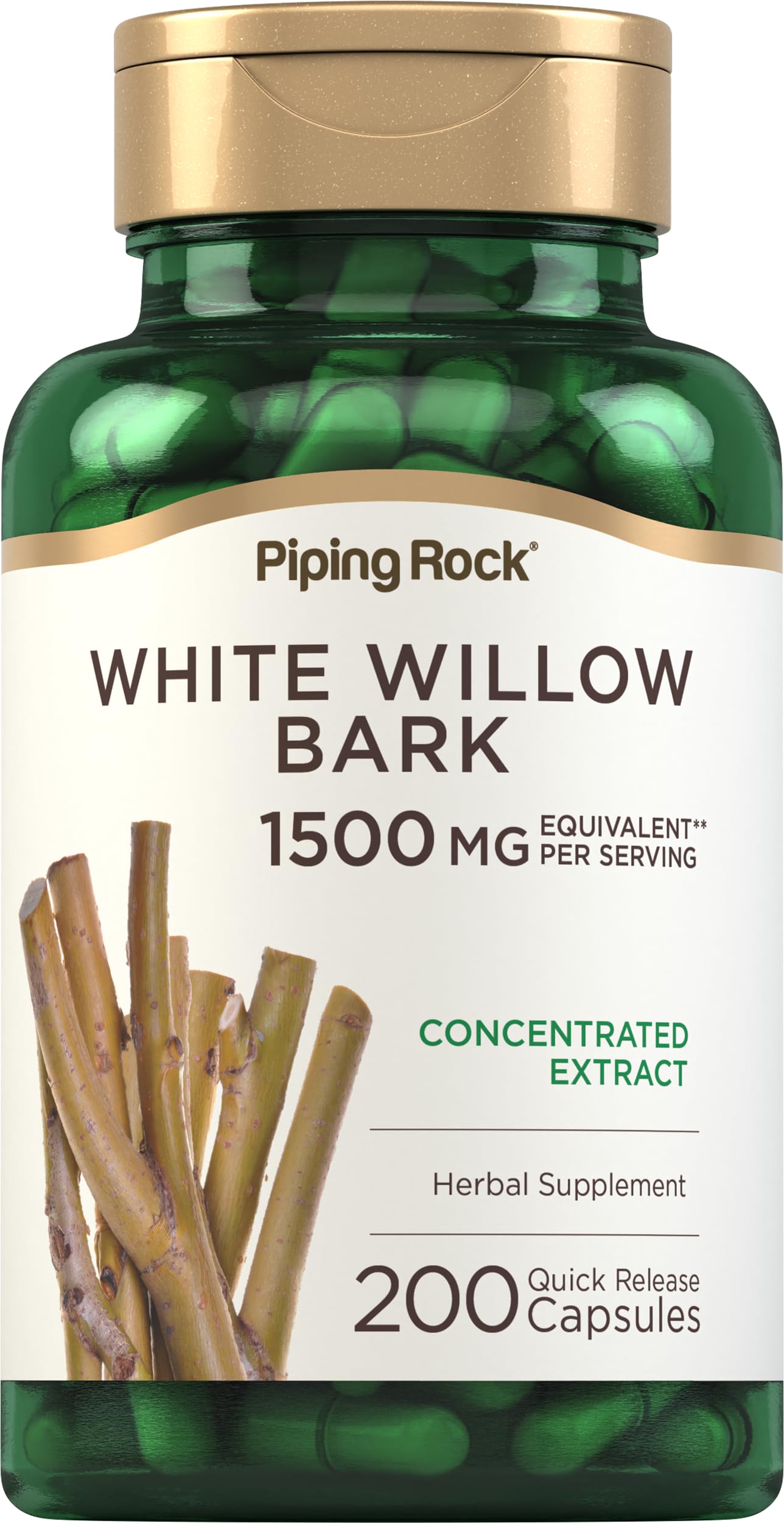 Piping Rock bottle front showing label and 200-count supply benefit