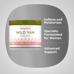 Piping Rock label close-up showing wild yam ingredient and quality testing