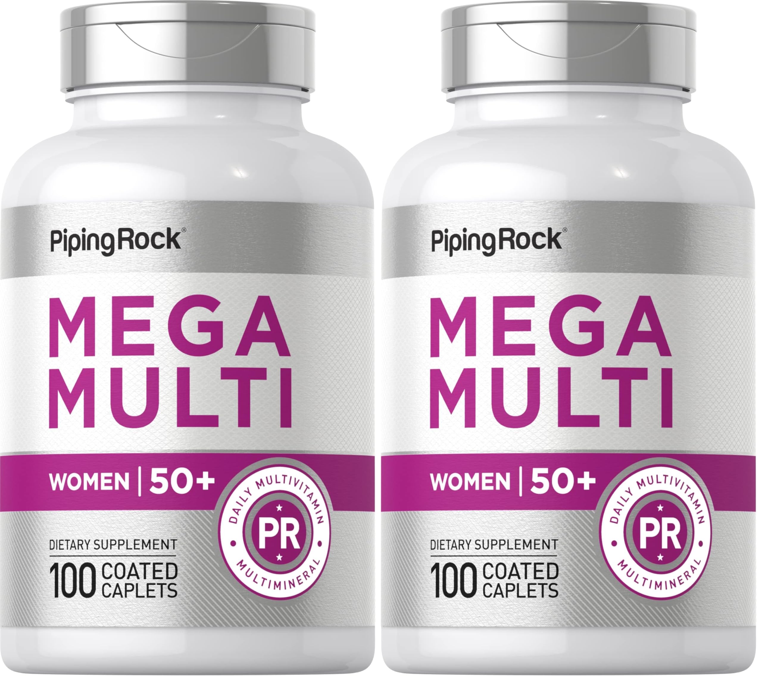 Front view of Piping Rock Women's Multivitamin 50+ packaging