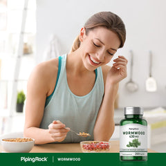 Piping Rock wormwood bottle staged on kitchen counter showing everyday supplement use