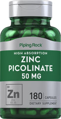Piping Rock Zinc Picolinate 50mg bottle - front view