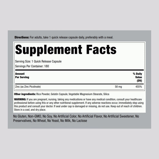 Close-up of zinc picolinate capsules inside the bottle