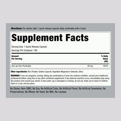 Close-up of zinc picolinate capsules inside the bottle