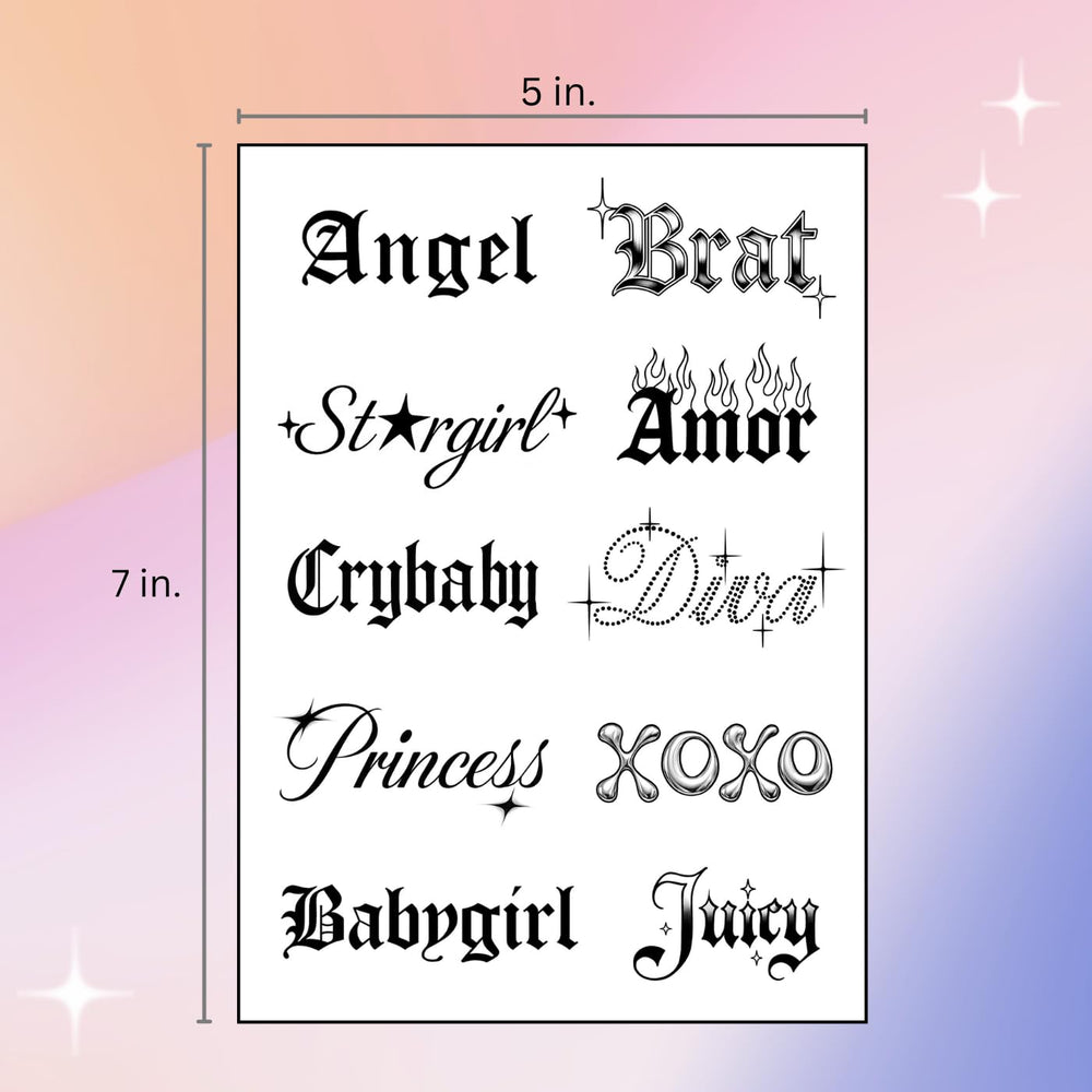 Pixel Hearts Sassy Script Princess tattoo design for chic, Y2K vibes.