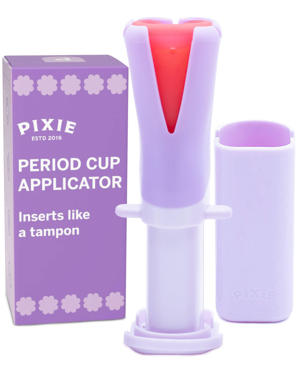 Pixie Cup Applicator main-use insertion shows tampon-like ease for comfortable placement.