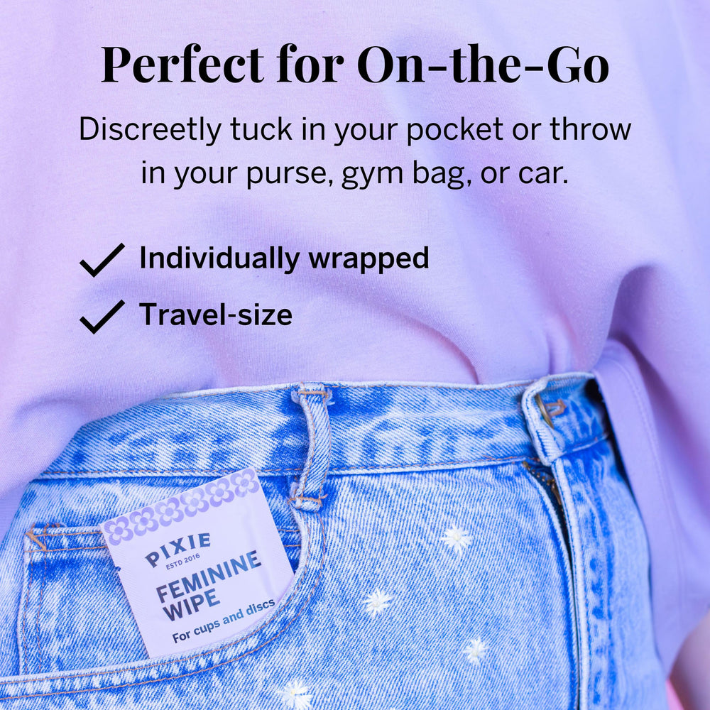 Pixie Cup cup-care cleaning for gentle menstrual cup upkeep.
