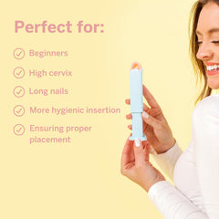 Pixie Cup-Disc-Applicator-Insertion shows easy insertion with the applicator.