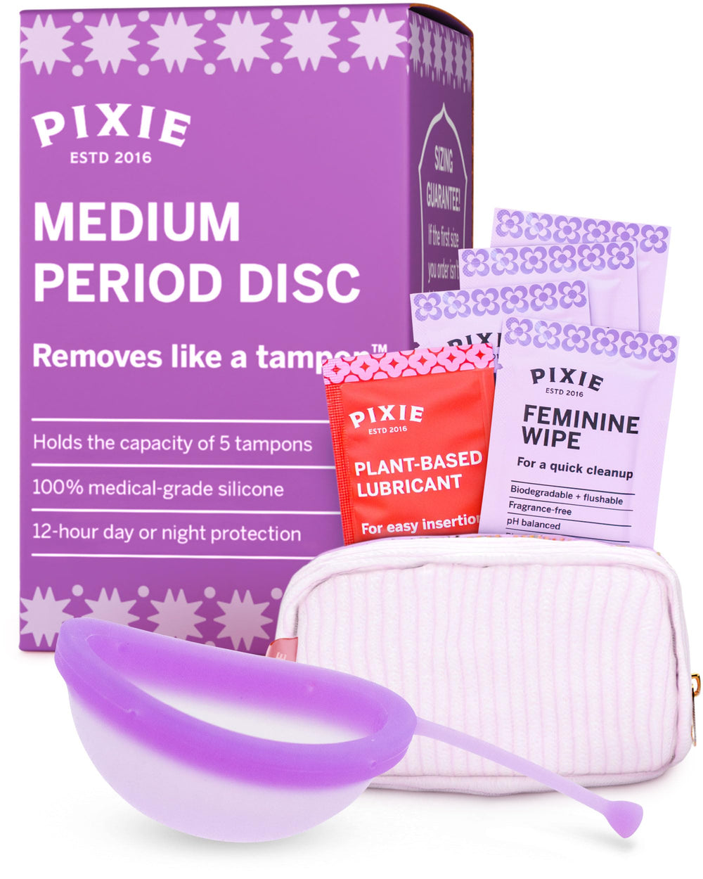 Pixie Cup menstrual disc insertion close-up for all-day comfort