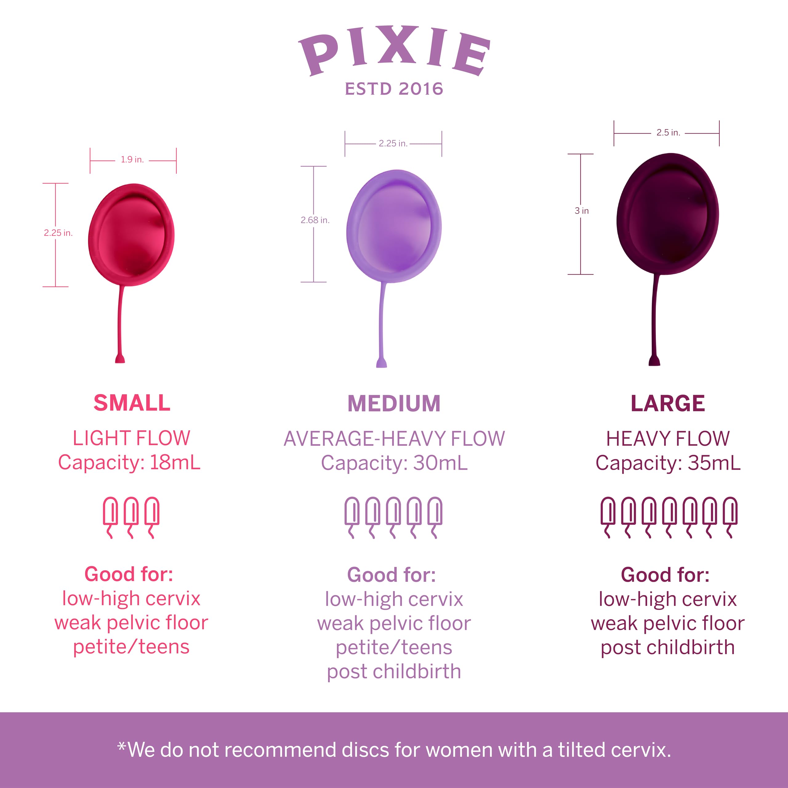 Pixie Cup easy removal and comfortable wear like a tampon alternative.
