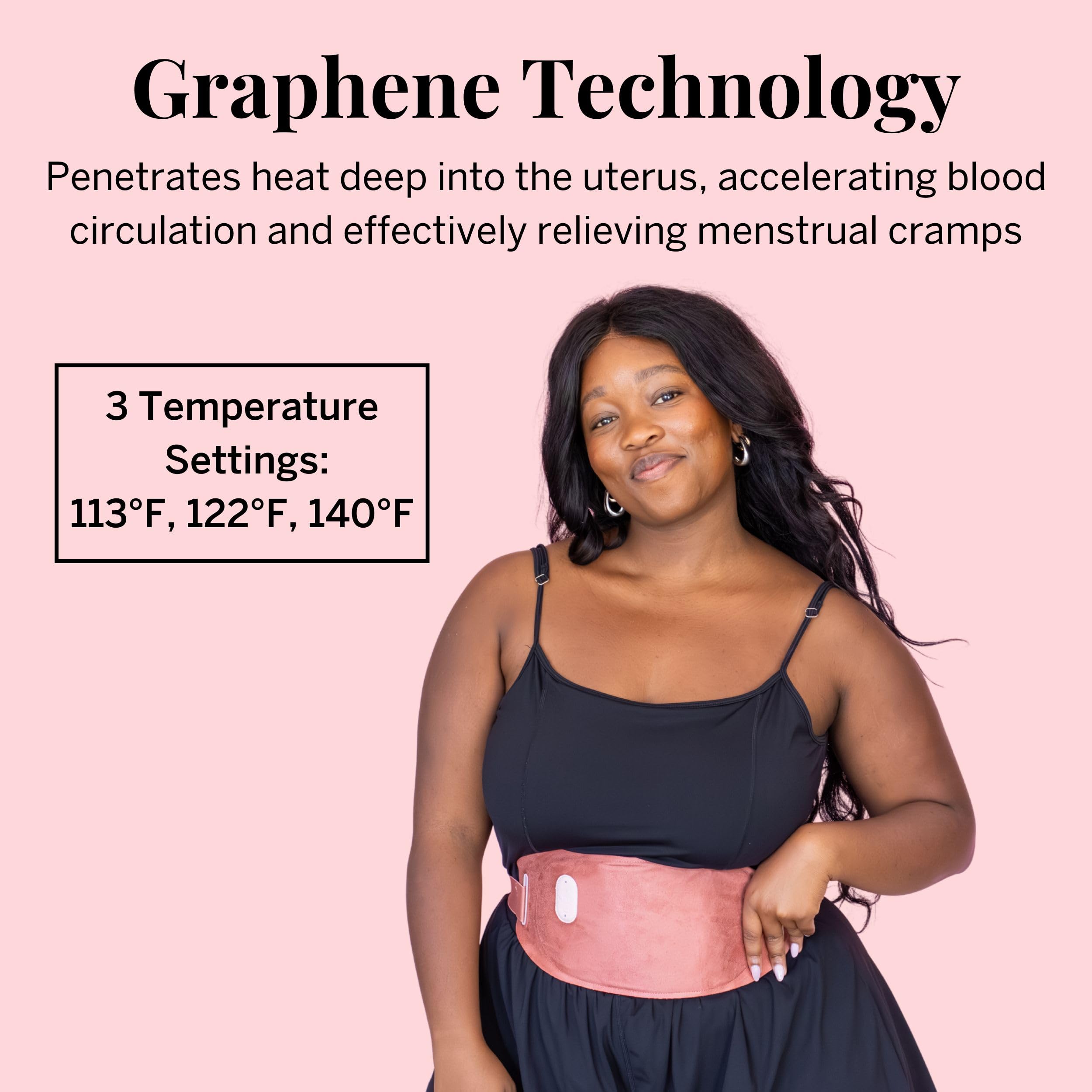 Pixie Cup Eva Thermal shows five massage modes for deep abdominal relaxation.