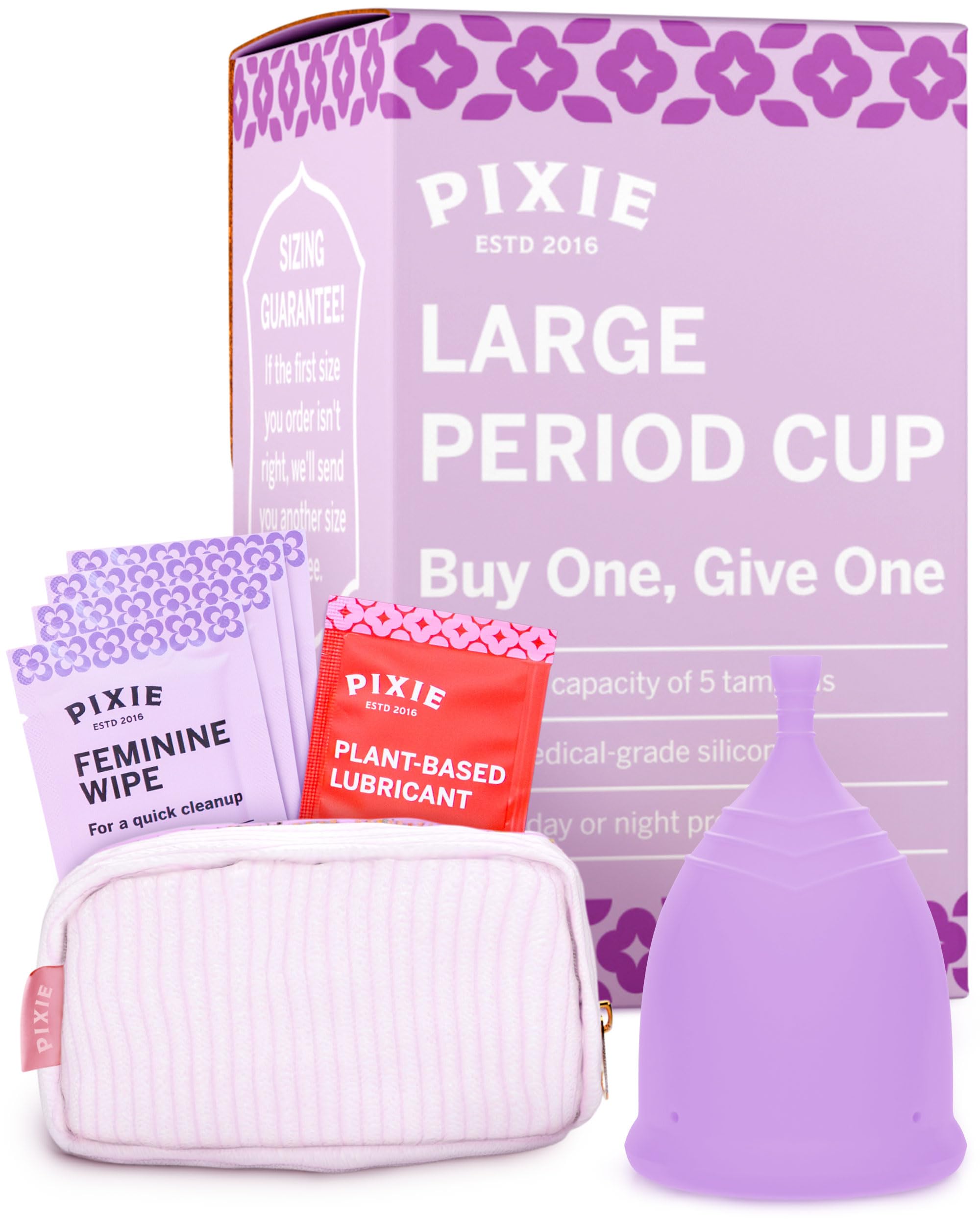 Pixie Cup purple large insertion view showing comfortable use