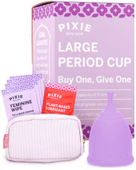 Pixie Cup purple large insertion view showing comfortable use