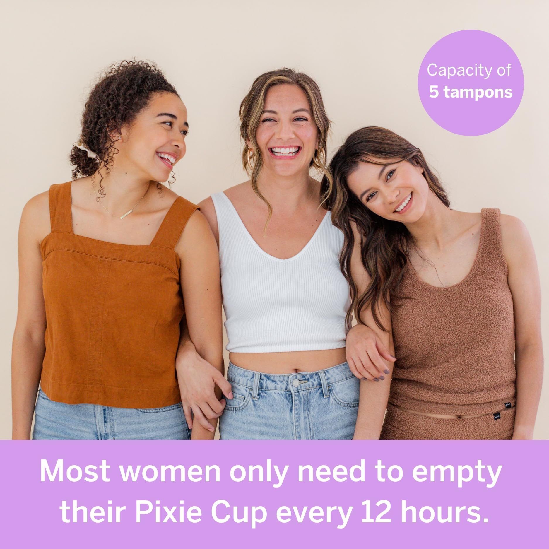 Pixie Cup purple large swim-ready usage in water