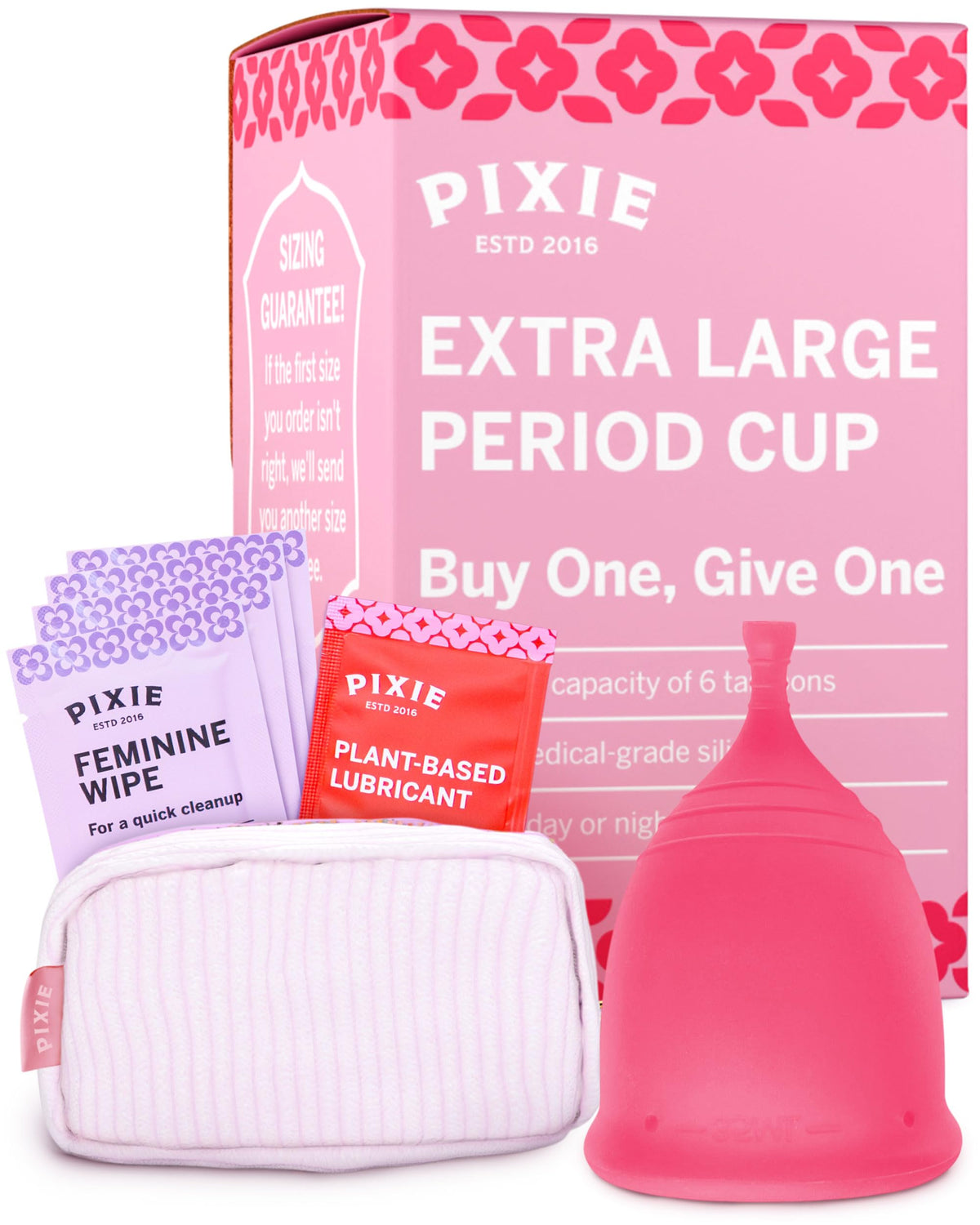 Pixie Cup soft silicone material for comfortable all-day wear.