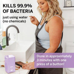 Pixie Cup steam wash uses heat to sanitize cups without chemicals.